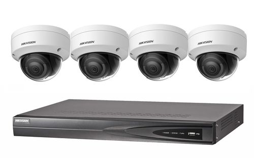 HIKVISION Netzwerk Videorekorder Videoüberwachung HIK-7604K 4-Kanal NVR + Kamera POE Set